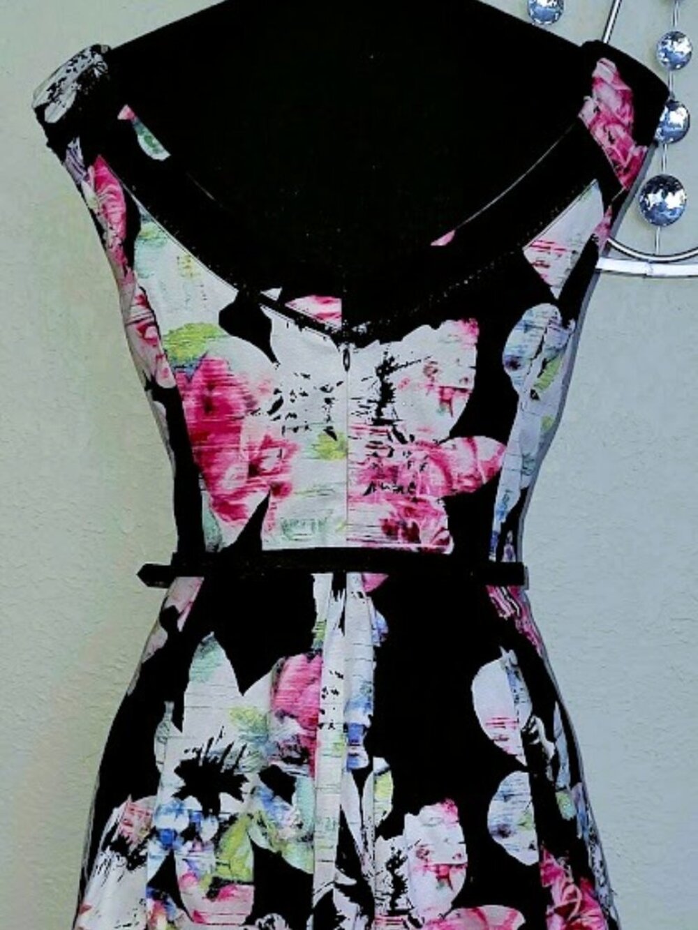 WHBM Faille Floral Sleeveless Dress Size 2 - Picture 3 of 6